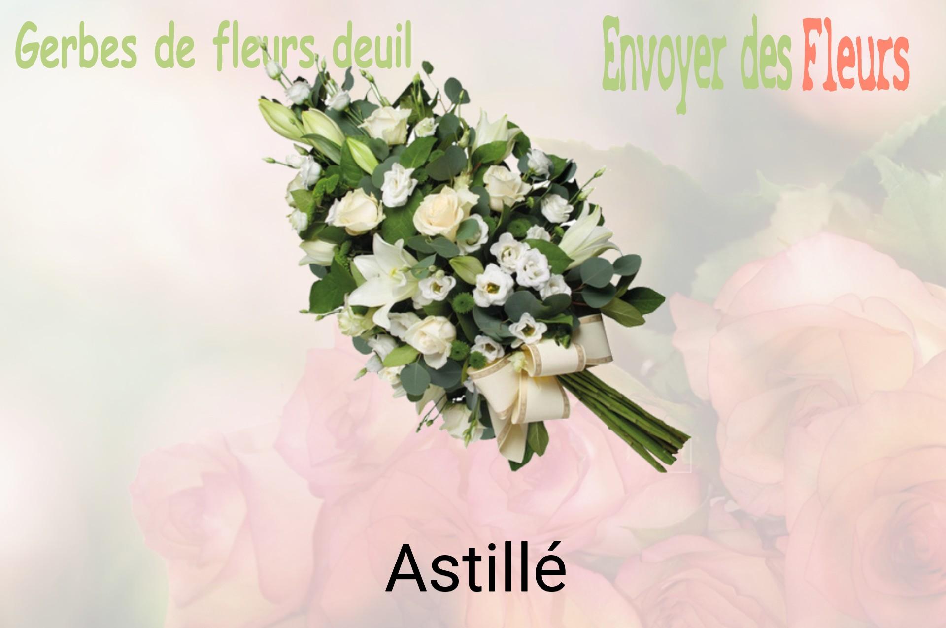 Gerbe de fleurs de deuil livrée à Astillé